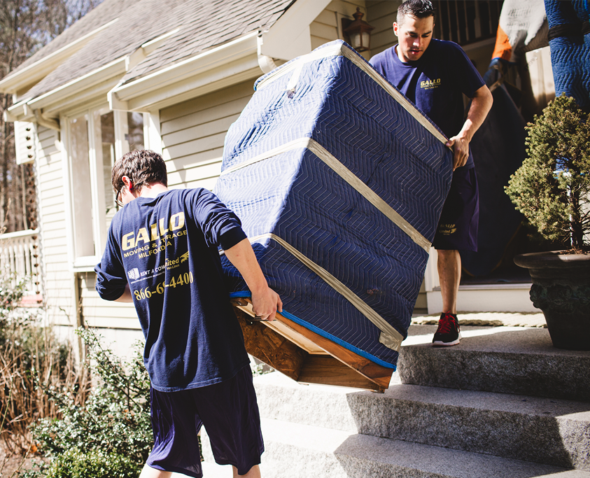 Gallo Movers moving furniture from a home in Bellingham MA
